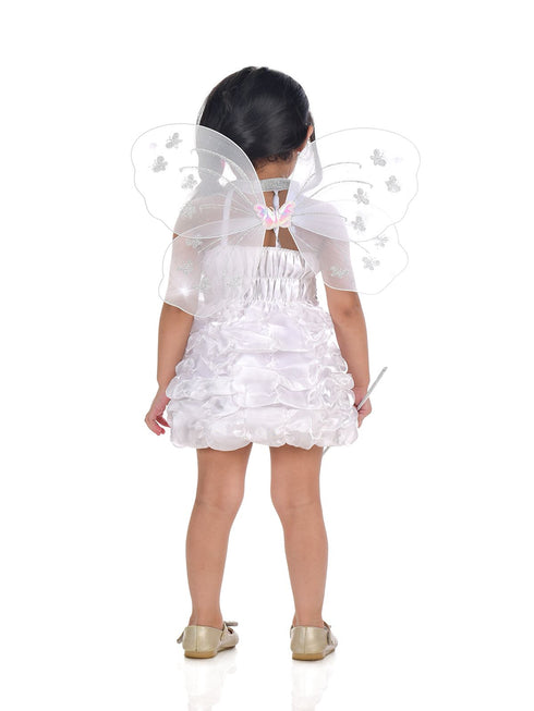 BookMyCostume Fairy Angel Girls with White Wings Girls for Kids Fancy Dress Costume